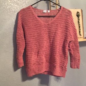 Pink Gap crochet sweater